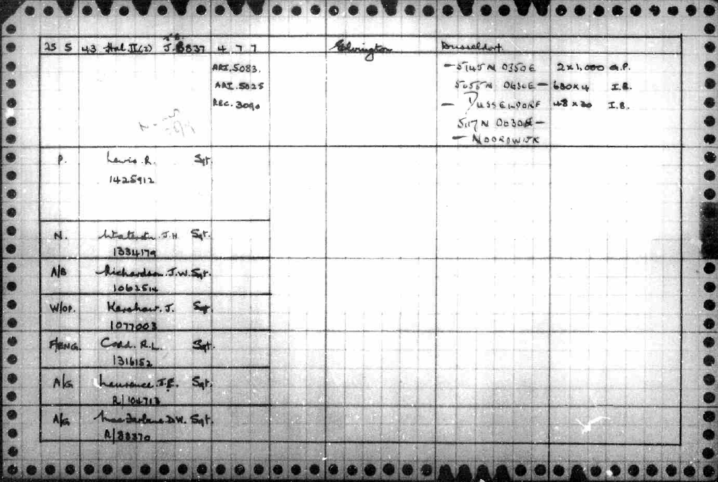 JB837 Loss Card