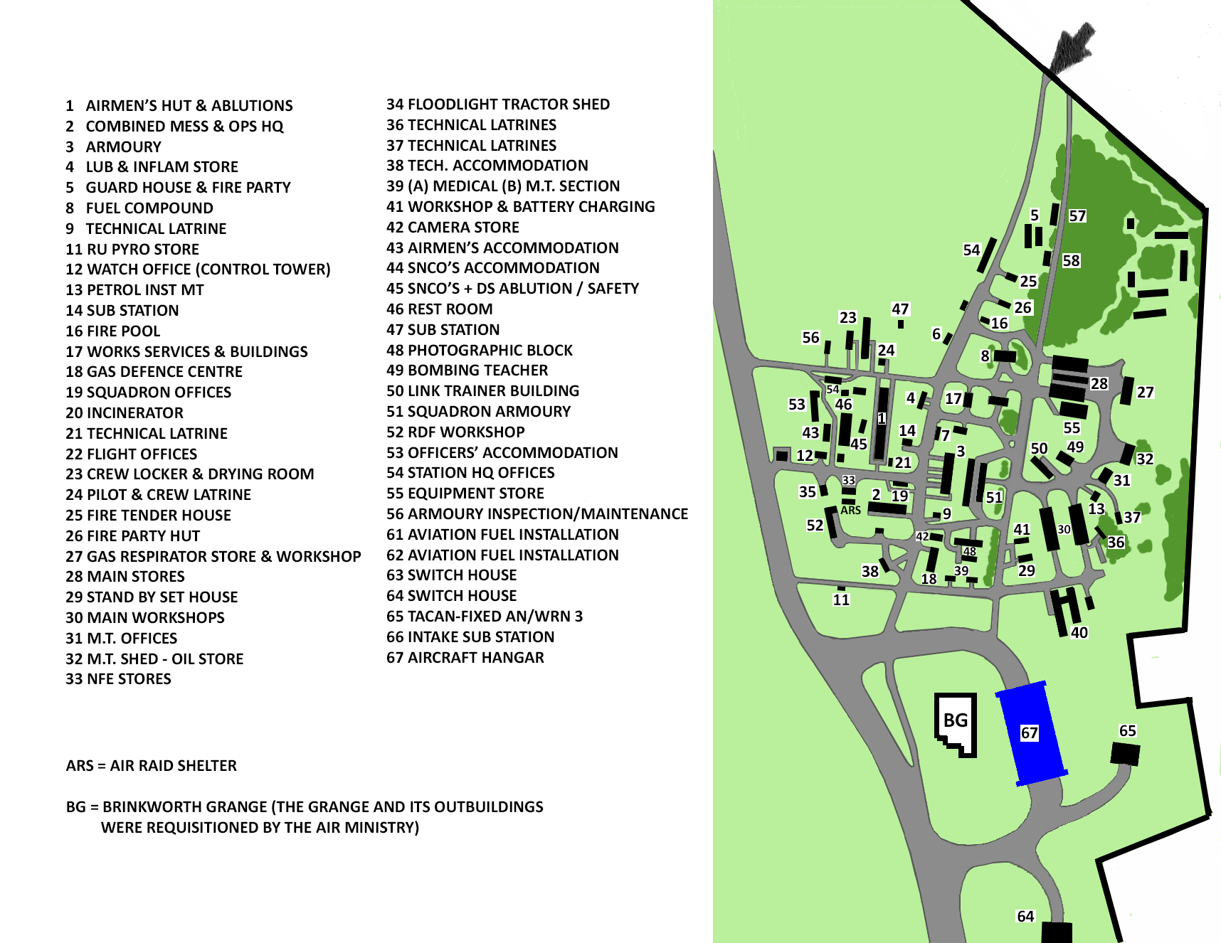 RAF Elvington Plan 1944 Technical Area